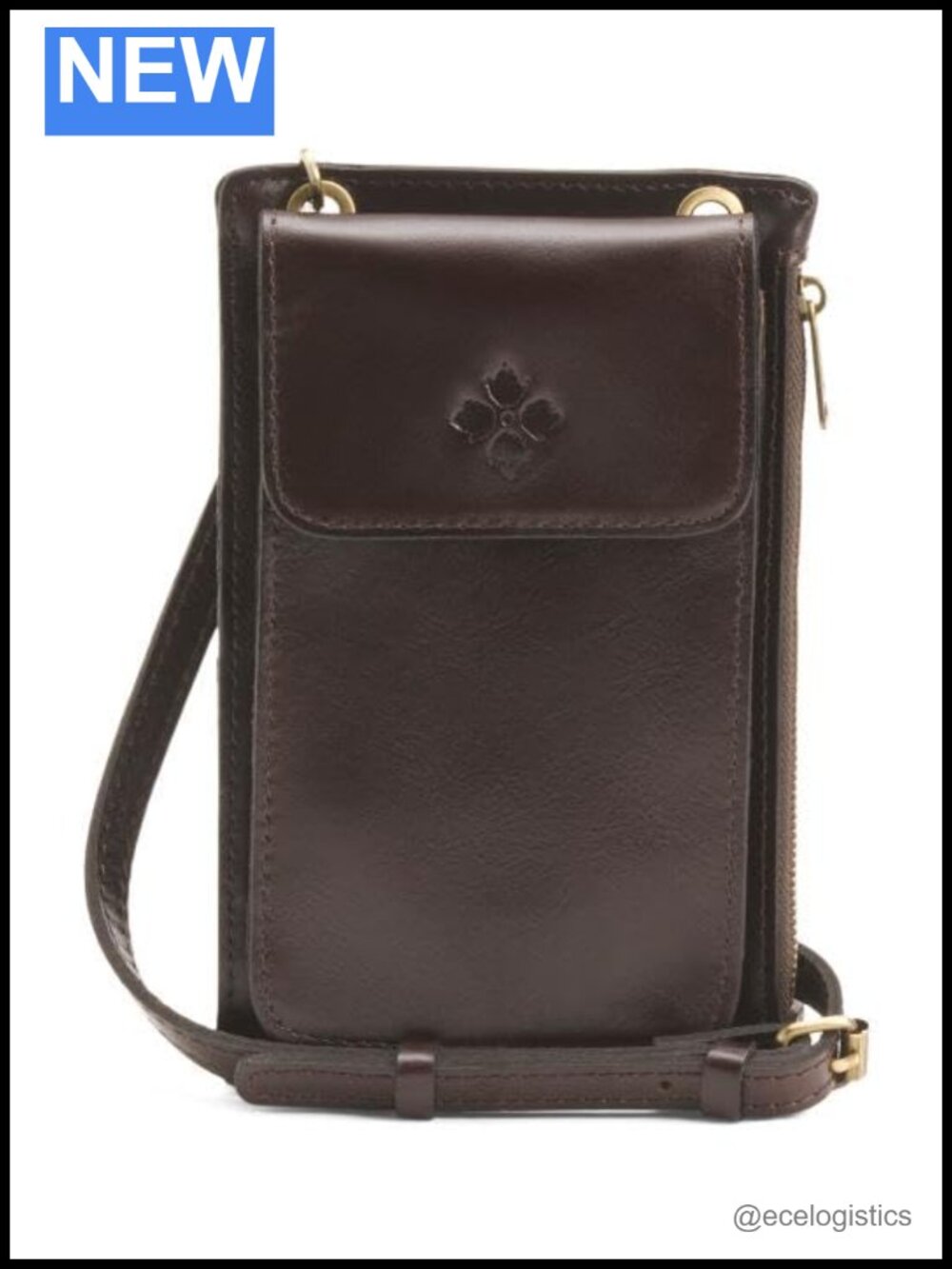 Patricia Nash Leather Crossbody Bag w/ Flap & Zip Pockets